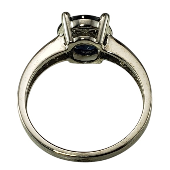 14 Karat White Gold Sapphire and Diamond Ring Size 7 #20034 - Picture 5 of 8